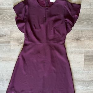 Loft purple flutter sleeve dress